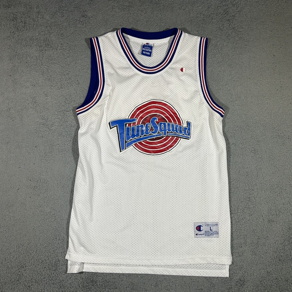 VTG Champion Authentic Space Jam Tune Squad Bugs Bunny #1 Jersey Large #3631